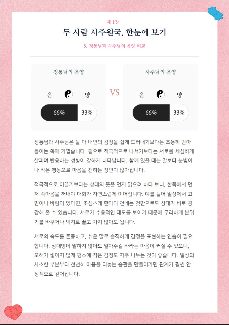 두 사람의 음양 비교