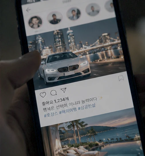 누군가의 SNS 피드에 올라온 자랑 게시물